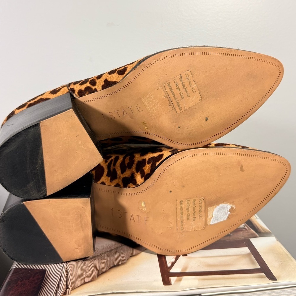 1. State Women’s Size 9 Calf Hair Leather Leopard Ankle Boots. - Picture 11 of 11